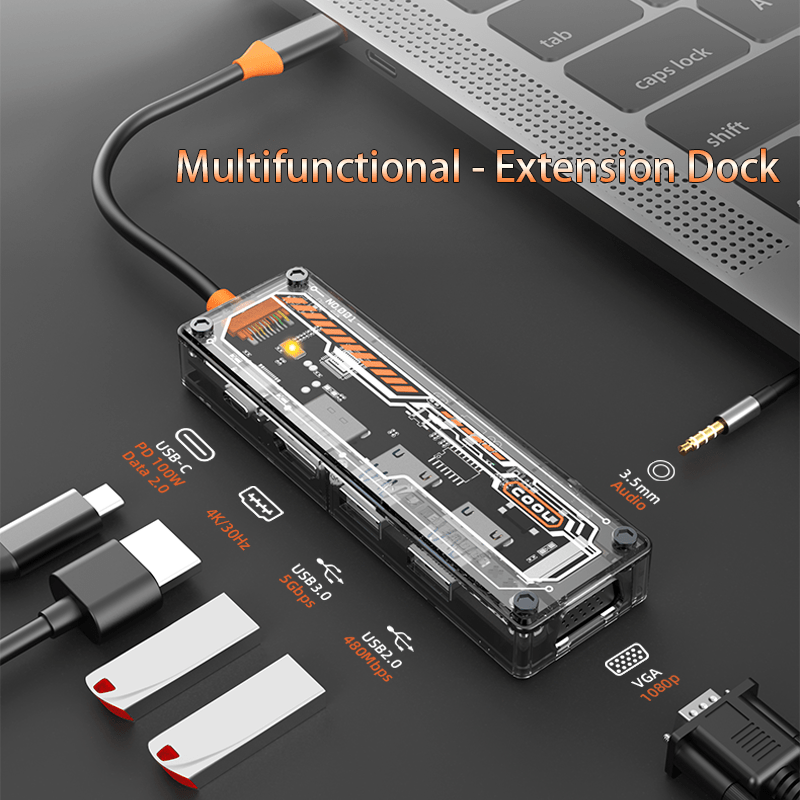 Docking Station Usb C - Hub USB-C 6-in-1 per MacBook Pro/Air,