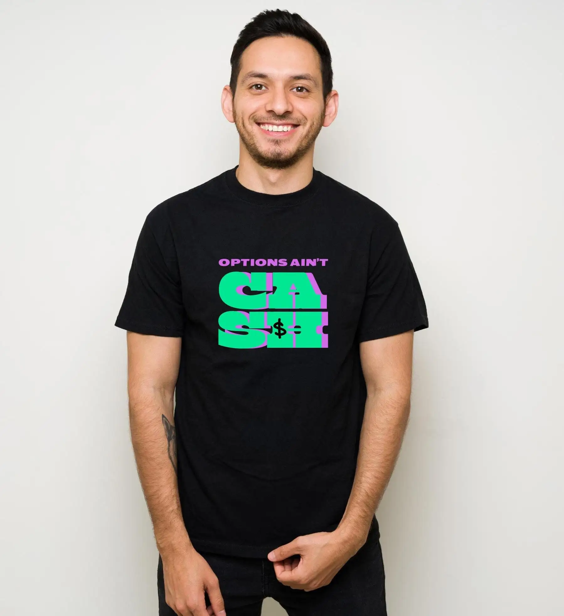 Tech Office Engineer - Maglietta con scritta 'Options Ain't Cash'
